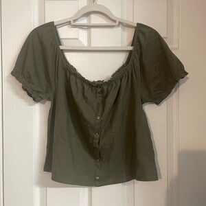 American Eagle Outfitters Sage Green Blouse